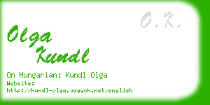 olga kundl business card